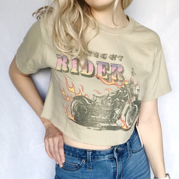 Midnight Rider NWOT Distressed Motorcycle Tee - Picture 3 of 6